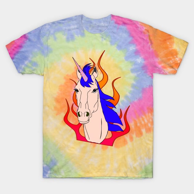 Unicorn With Flames T-Shirt by blueversion
